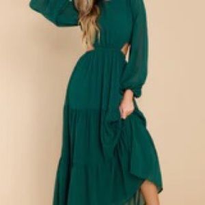 Red dress boutique green maxi dress